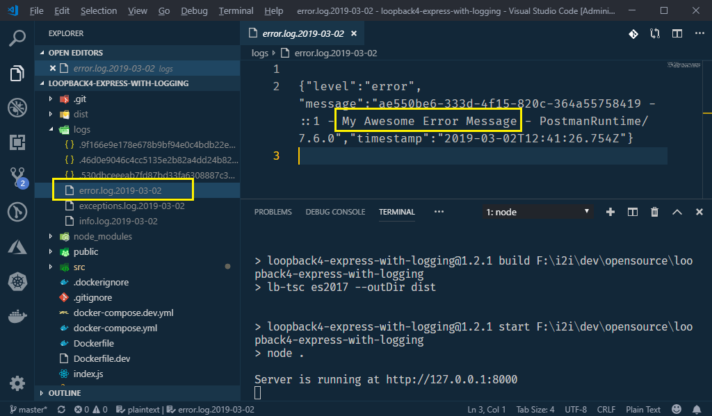 Node logging